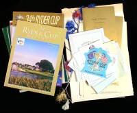 Lot of 36 Ryder Cup items, dinner menus, booklets, ephemera