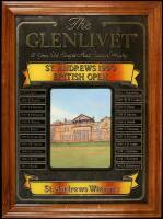 Glenlivet Whiskey souvenir for the 1990 British Open at St. Andrews