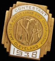 Medal contestant badge for 1938 U.S. Public Links Amateur Championship