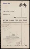 Farwell Dinner Menu for 1936 Walker Cup Team &ndash; Hector Thomson&rsquo;s copy, & signed by all 14 team members