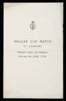 Walker Cup Match, St. Andrews, June 3-4, 1938. [Official Program]