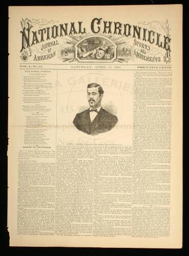 National Chronicle: Journal of American Sports and Amusements. Vol. 1, No. 14