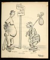 "Show Me the Way to Go Home" - original cartoon drawing