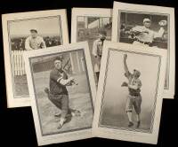5 Baseball related Police Gazette Premiums, photo sheets
