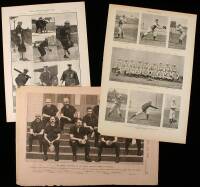 Lot of 3 Large format baseball prints, circa 1887-1905