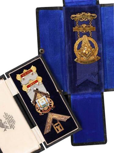 Masonic collection of Master Mason Henry F. Kay of the Far Cathay Lodge, 1920’s-30’s, including gold and silver badge pieces, certificate, By-Laws, etc.