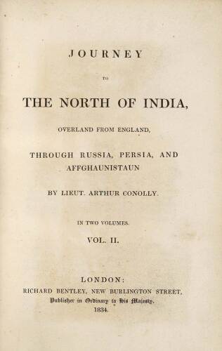 Journey to the North of India, Overland from England, Through Russia, Persia, and Affghaunistan