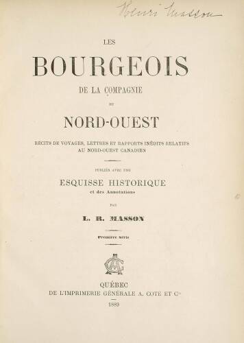 Les Bourgeois de la Campagnie do Nord-Ouest