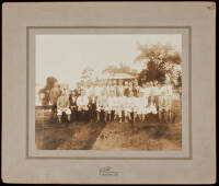 Photograph of a group of men in golfing knickers, taken in New Haven, CT circa 1900