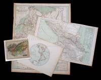 Collection of 12 hand-colored maps mostly North America, plus elsewhere