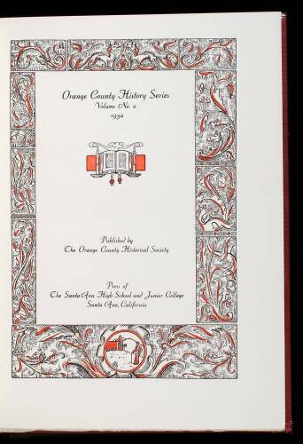 Orange County History Series, 1931-32
