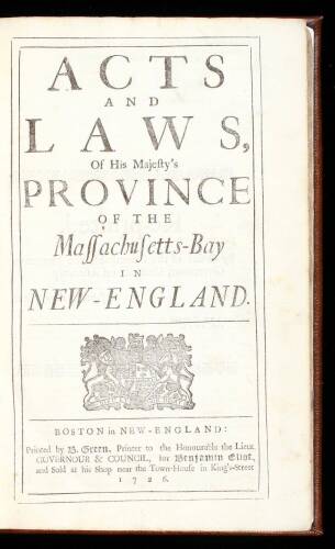 The Charter Granted by Their Majesties King William and Queen Mary, to the inhabitants of the province of the Massachusetts-Bay in New-England