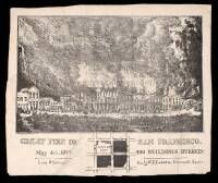 Great Fire in San Fransisco(sic). M[backwards 'a']y 4th, 1850. Buildings Burned! Loss $5,000,000.