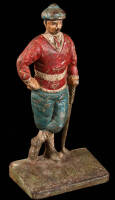 Hand-painted cast iron golfer doorstop