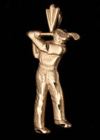 14K gold charm of a golfer