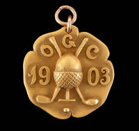 Solid gold medal from the OGC 1903 Club Championship