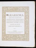 Rariora: Being Notes of Some of the Printed Books, Manuscripts, Historical Documents, Medals, Engravings, Pottery, Etc., Etc., Collected (1858-1900) by John Eliot Hodgkin.