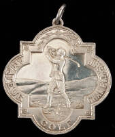 Sterling silver medal awarded at the 1927 Amateur Golf Championship, held at Hoylake