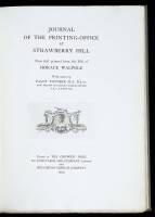 Journal of the Printing at Strawberry Hill, Now first printed from the MS. of Horace Walpole