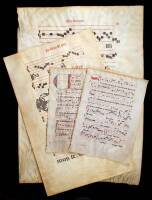 Lot of two Antiphonary leaves and two Gradual leaves