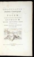 Gratulatio Academiae Cantabrigiensis in Pacem Augustissime Principis Georgii III