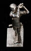 Silver business card holder with figurine of a golfer