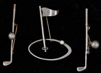 Three sterling silver pins by Beau, one with a mounted pearl