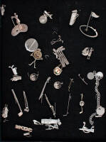 30 pieces of silver or pewter jewelry, mostly pins