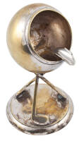 Silver plated ashtray - stylized ball atop three golf clubs