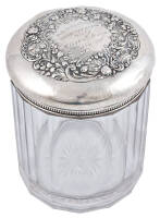 Glass humidor with sterling silver lid, engraved as a trophy for the 1898 handicap match at St. Augustine Golf Club