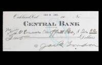 Check Signed by Jack London