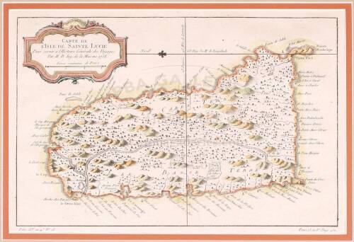 Carte de l'Isle de Sainte Lucie, pour Servir a l'Histoire Generale des Voyages...