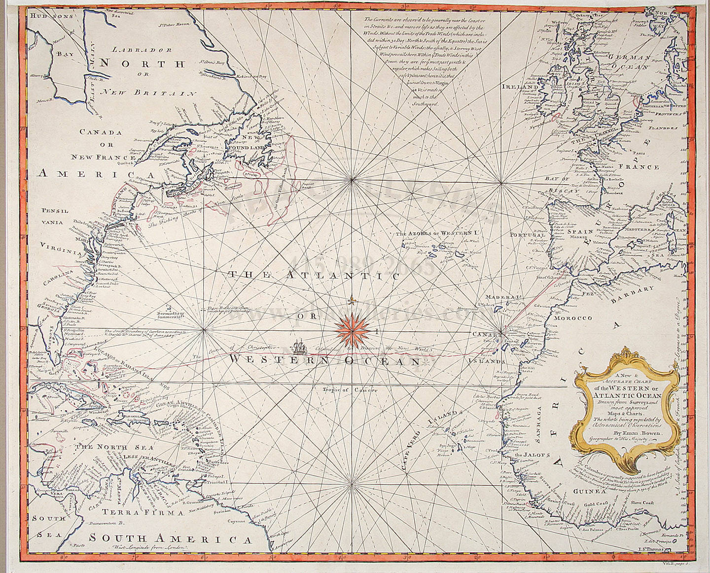 A New & Accurate Chart of the Western or Atlantic Ocean Drawn from ...