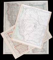 Lot of 10 map-sheets, mostly hand-colored