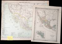 Collection of 5 hand-colored maps of Mexico, with Southwestern United States