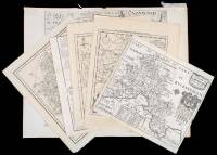 Lot of 6 copper-engraved maps of Oxford and Oxfordshire, England