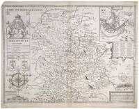 Shropshyre Described the Sittuation of Shrowesbury Shewed with the Armes of thos Earles, and other Memorable Things Observed