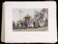 Collection of approximately 78 engraved plates, 5 are colored