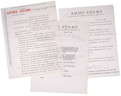 Archive of correspondence between Ansel Adams and Wallace Stegner, with additional material relating to projects in which they were involved together