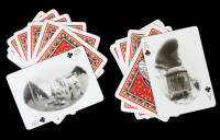 Set of playing cards issued by The White Pass and Yukon Route, with a different photo on the face of each card