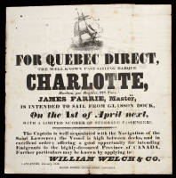 Broadside "For Quebec Direct" 1842