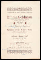 Program for a series of lectures by Emma Goldman