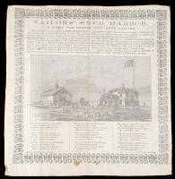 Promotional linen handkerchief for: "Sailors Snug Harbor, A Home for Infirm and Aged Sailors."