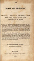 The Book of Mormon: An Account Written by the Hand of Mormon, Upon Plates Taken from the Plates of Nephi