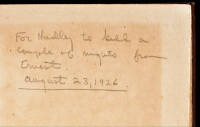 St. Mawr. Together with The Princess - Inscribed by Ernest Hemingway to his first wife, Hadley