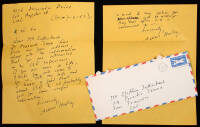 Two autograph letters signed by Aldous Huxley to author Merla Zellerbach, both 1960