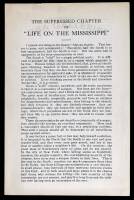The Suppressed Chapter of "Life on the Mississippi"