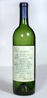 "Out the Greywolf Valley" broadside / printed label on empty wine bottle, Lost Mountain Poetry Series, 1998 Poesia, signed