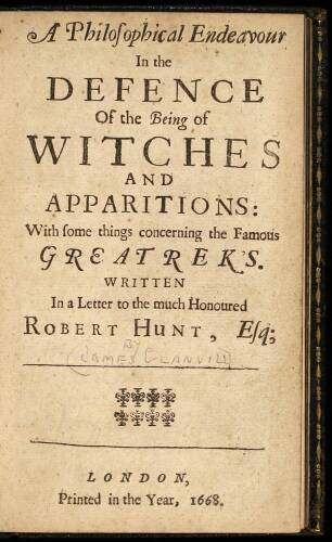 [A blow at modern sadducism in some philosophical considerations about witchcraft...]