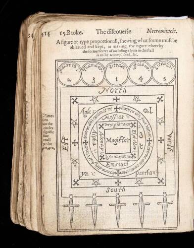 [The discouerie of witchcraft: wherein the lewde dealing of witches and witchmongers is notablie detected, the knauerie of coniurors, the impietie of inchantors, the follie of soothsaiers, the impudent fals-hood of cousenors, the infidelitie of atheists, 